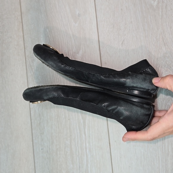 Tory Burch Logo Leather Ballet Flats slip on shoes sz 7M - Picture 11 of 16